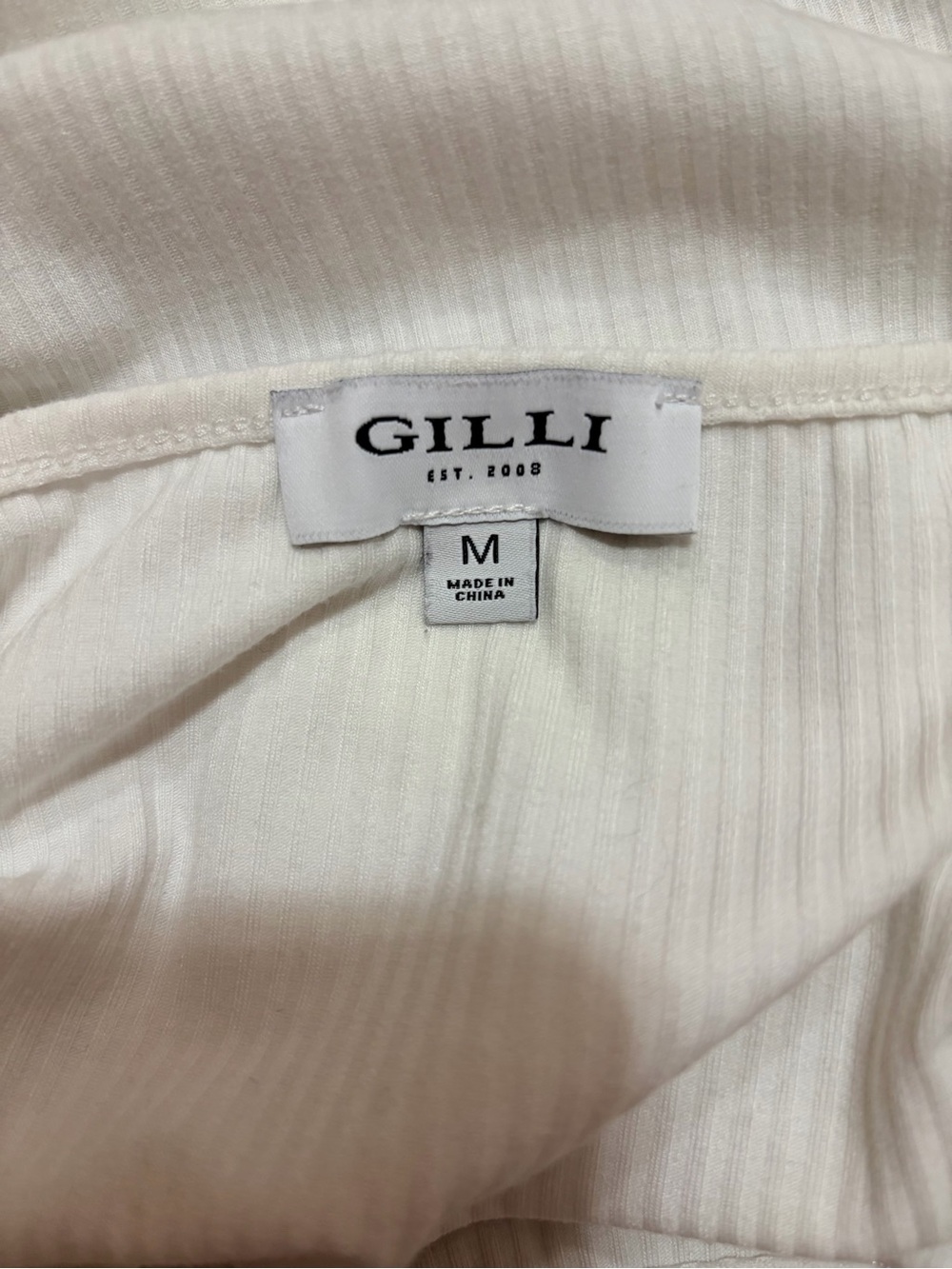 Gilli White Ribbed Square-Neck Ruffle Strap Bodysuit - Picture 3 of 4